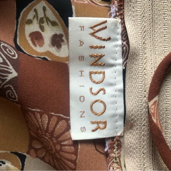 Vintage Windsor Sheer Maxi Dress with Spaghetti Strap Patchwork Y2k - Picture 4 of 5